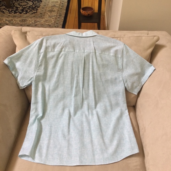 EVEN TIDE MEN'S SHORT-SLEEVE SHIRT, LIGHT-BLUE, SIZE: XL/SLIM, LINEN BLEND - Picture 4 of 8